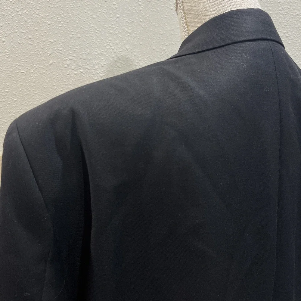 VTG Ralph Lauren Mens Size 42R Black Wool & Cashmere Sport Coat Suit Jacket LRL